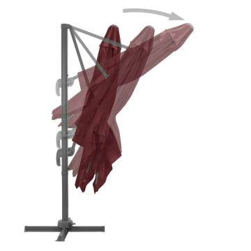 Cantilever Umbrella with Aluminium Pole Bordeaux Red 400x300 cm