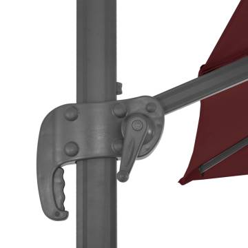 Cantilever Umbrella with Aluminium Pole Bordeaux Red 400x300 cm