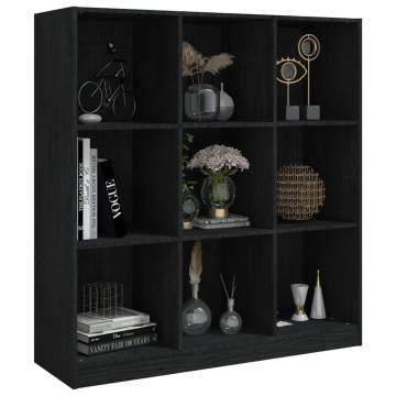 Book Cabinet/Room Divider Black 104x33.5x110 cm Solid Pinewood