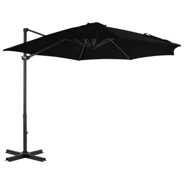 Cantilever Umbrella with Aluminium Pole Black 300 cm