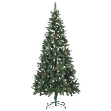 Artificial Christmas Tree with Pine Cones and White Glitter 210 cm