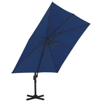 Cantilever Umbrella with Aluminium Pole 3x3 m Azure Blue