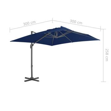 Cantilever Umbrella with Aluminium Pole 3x3 m Azure Blue