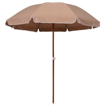 Parasol with Steel Pole 240 cm Taupe