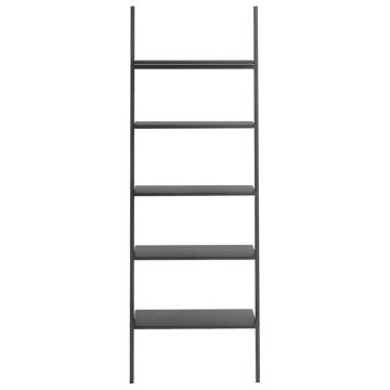 5-Tier Leaning Shelf Black 64x34x185.5 cm