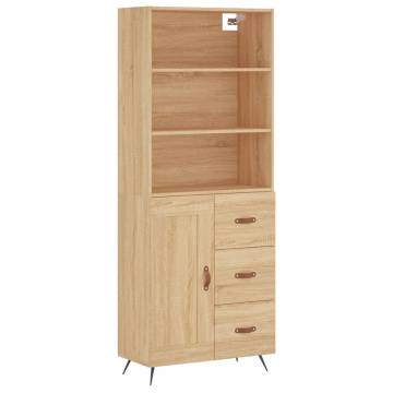 Highboard Sonoma Oak 69.5x34x180 cm Engineered Wood