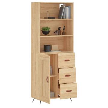 Highboard Sonoma Oak 69.5x34x180 cm Engineered Wood