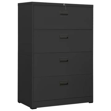 Filing Cabinet Anthracite 90x46x134 cm Steel