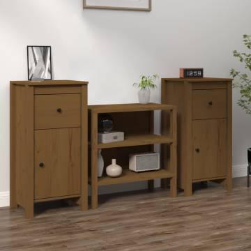 Sideboards 2 pcs Honey Brown 40x35x80 cm Solid Wood Pine