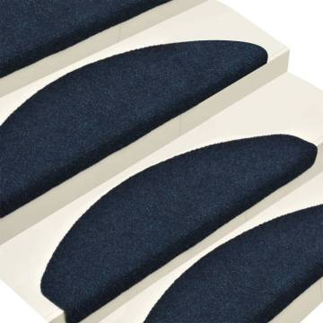 Self-adhesive Stair Mats 15 pcs Navy 65x21x4 cm Needle Punch