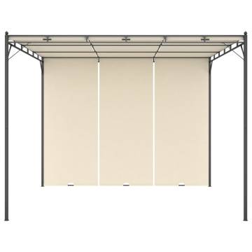 Garden Gazebo with Side Curtain 3x3x2.25m Cream