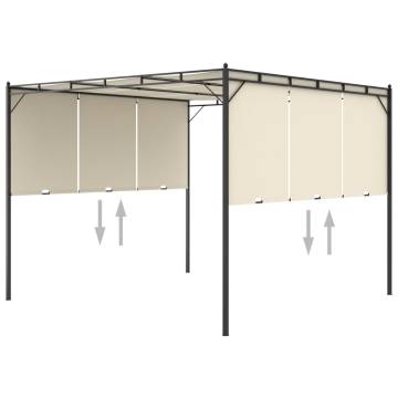 Garden Gazebo with Side Curtain 3x3x2.25m Cream