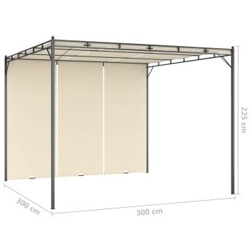 Garden Gazebo with Side Curtain 3x3x2.25m Cream