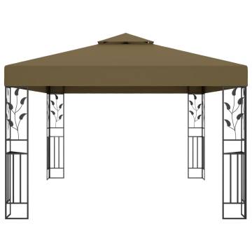 Gazebo with Double Roof 3x4 m Taupe 180 g/m²