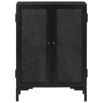 Sideboard Black 55x30x77 cm Solid Wood Mango and Iron