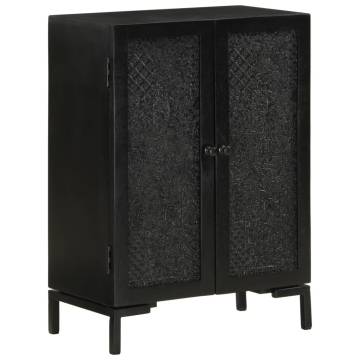 Sideboard Black 55x30x77 cm Solid Wood Mango and Iron