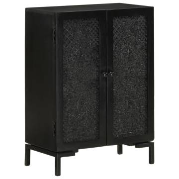 Sideboard Black 55x30x77 cm Solid Wood Mango and Iron