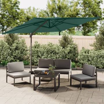 Double Top Cantilever Umbrella Green 400x300 cm