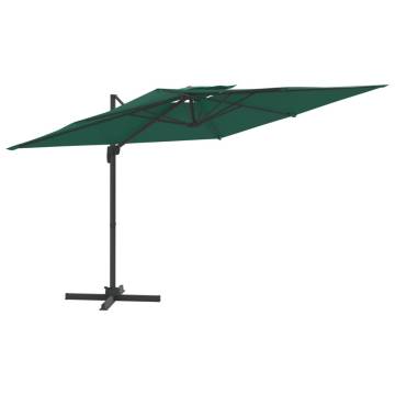 Double Top Cantilever Umbrella Green 400x300 cm