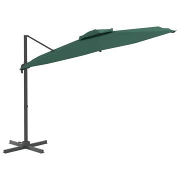 Double Top Cantilever Umbrella Green 400x300 cm