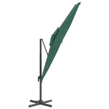 Double Top Cantilever Umbrella Green 400x300 cm