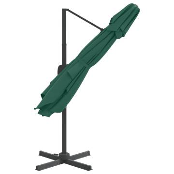 Double Top Cantilever Umbrella Green 400x300 cm