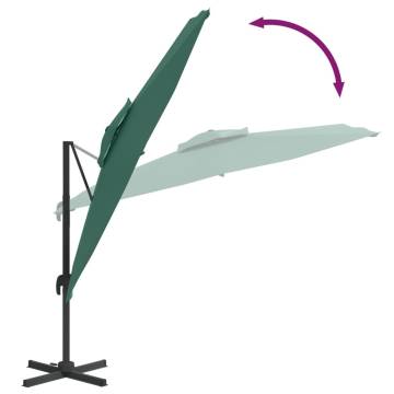 Double Top Cantilever Umbrella Green 400x300 cm