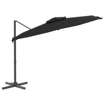 Double Top Cantilever Umbrella Black 400x300 cm