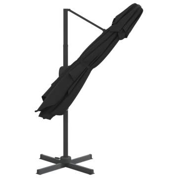 Double Top Cantilever Umbrella Black 400x300 cm