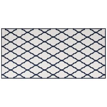 Outdoor Rug Navy and White 100x200 cm Reversible Design