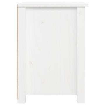 Bedside Cabinet White 40x35x49 cm Solid Wood Pine