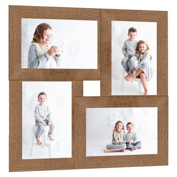 Collage Photo Frame for 4x(13x18 cm) Picture Light Brown MDF