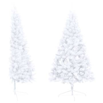 Artificial Half Pre-lit Christmas Tree with Ball Set White 240 cm