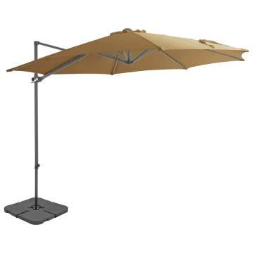 Outdoor Umbrella with Portable Base Taupe