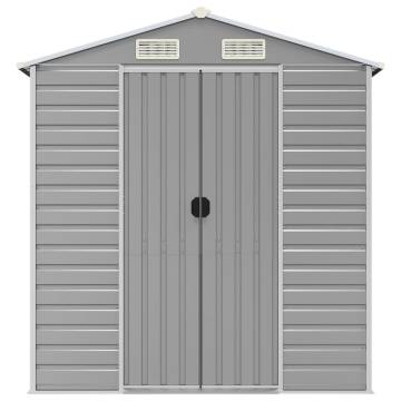 Garden Shed Light Grey 191x300x198 cm Galvanised Steel