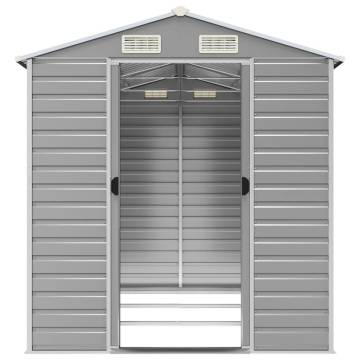 Garden Shed Light Grey 191x300x198 cm Galvanised Steel