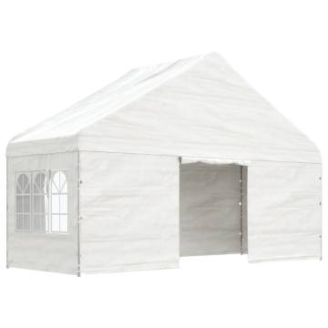 Gazebo with Roof White 5.88x2.23x3.75 m Polyethylene