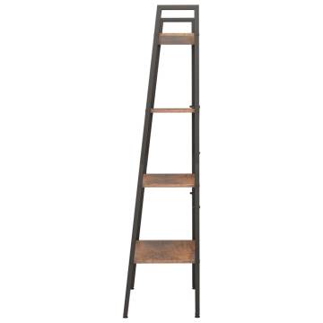 4-Tier Standing Shelf Dark Brown and Black 56x35x140 cm