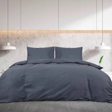 Duvet Cover Set Anthracite 200x200 cm Cotton