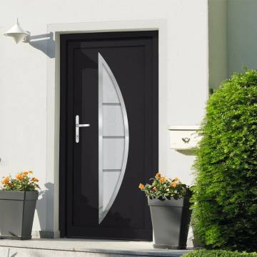 Front Door Anthracite 108x208 cm PVC