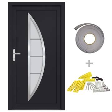 Front Door Anthracite 108x208 cm PVC