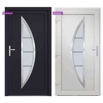 Front Door Anthracite 108x208 cm PVC