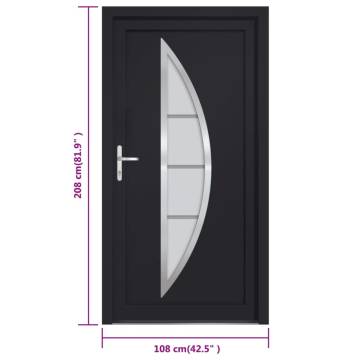 Front Door Anthracite 108x208 cm PVC