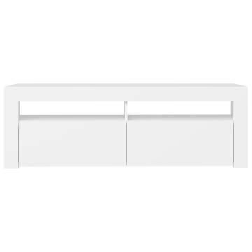 TV Cabinet with LED Lights White 120x35x40 cm