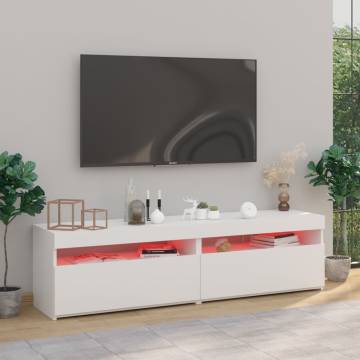 TV Cabinets 2 pcs with LED Lights White 75x35x40 cm