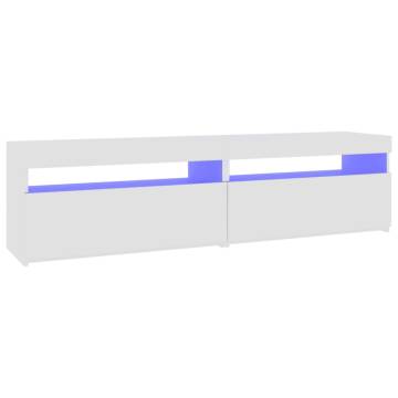 TV Cabinets 2 pcs with LED Lights White 75x35x40 cm