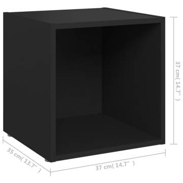 TV Cabinets 4 pcs Black 37x35x37 cm Engineered Wood