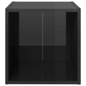 TV Cabinets 2 pcs High Gloss Black 37x35x37 cm Engineered Wood