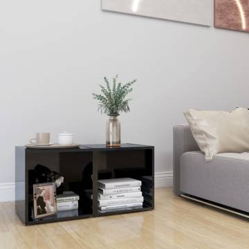 TV Cabinets 2 pcs High Gloss Black 37x35x37 cm Engineered Wood