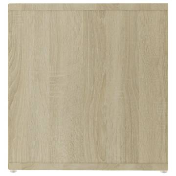 TV Cabinet White and Sonoma Oak 142.5x35x36.5 cm Engineered Wood